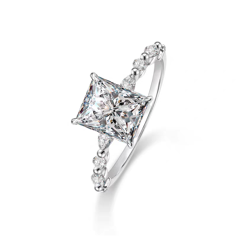 Radiant-cut lab-grown diamond ring