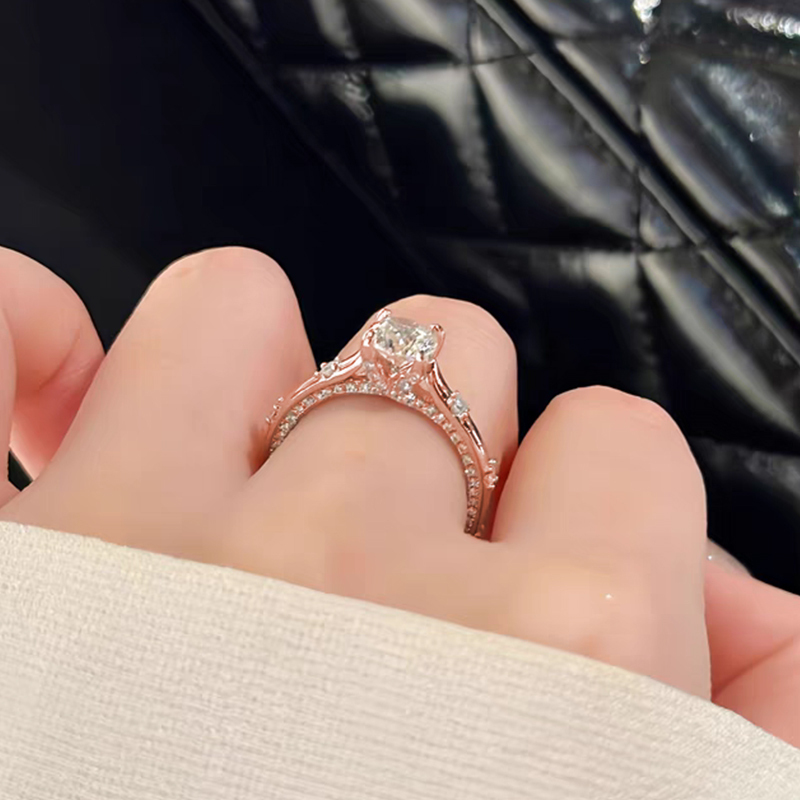 lab-grown diamond ring in 18K white gold