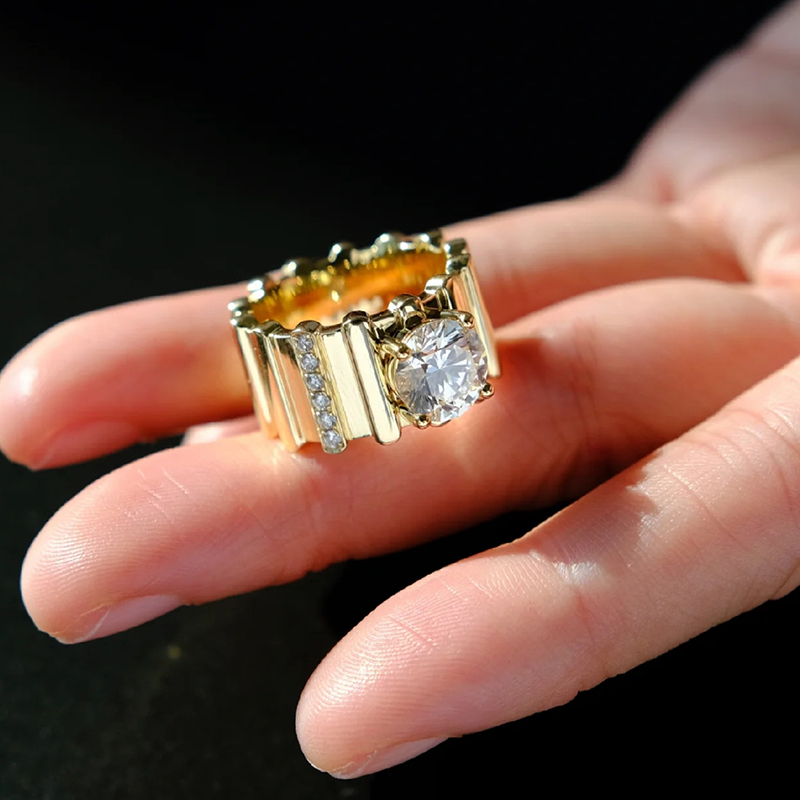 Knight-themed diamond ring