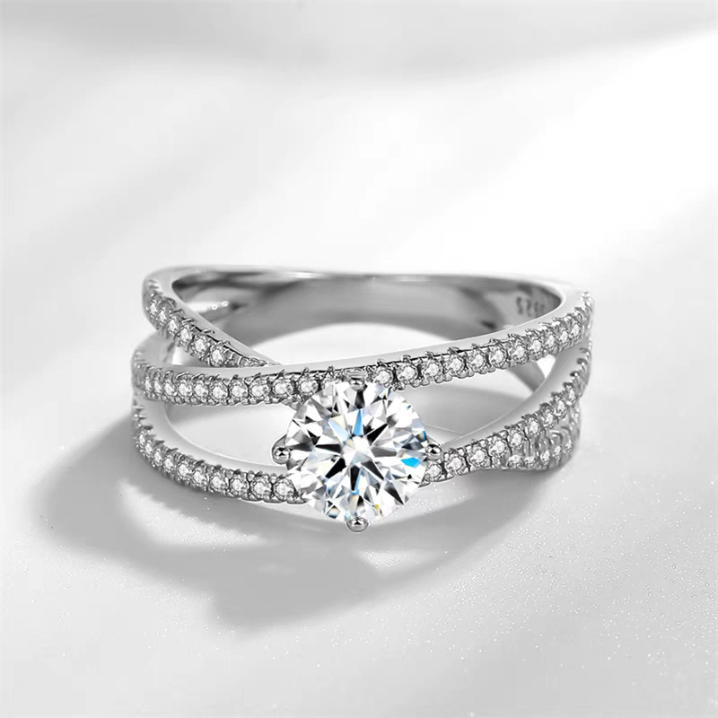 Compass-inspired diamond ring