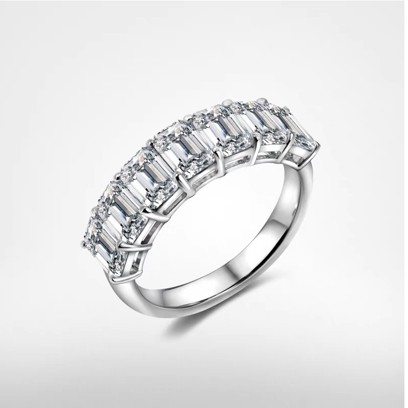 Emerald-cut eternity band