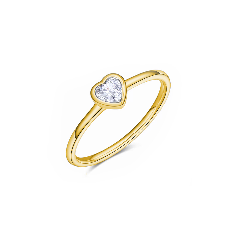 Heart-cut fully set diamond ring