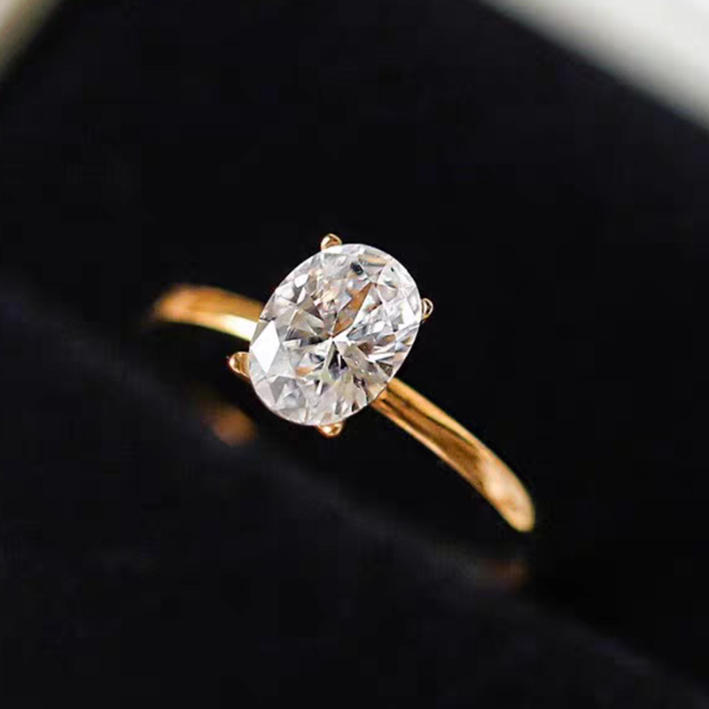 Oval-cut lab-grown diamond ring