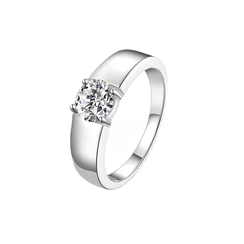 lab grown round cut diamond ring for men