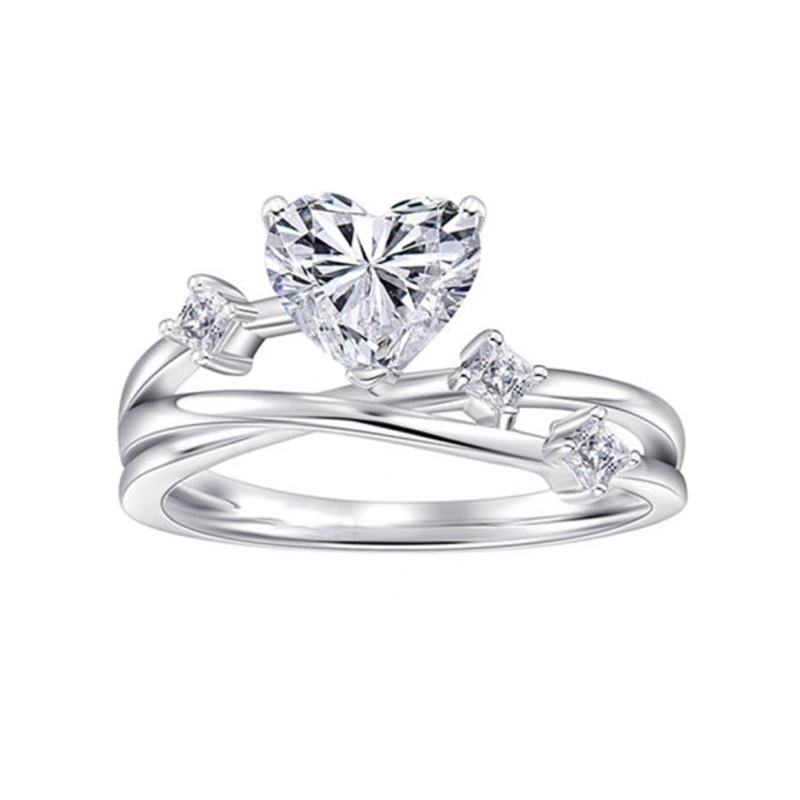 Rose Heart-Inspired Lab-Grown Diamond Ring
