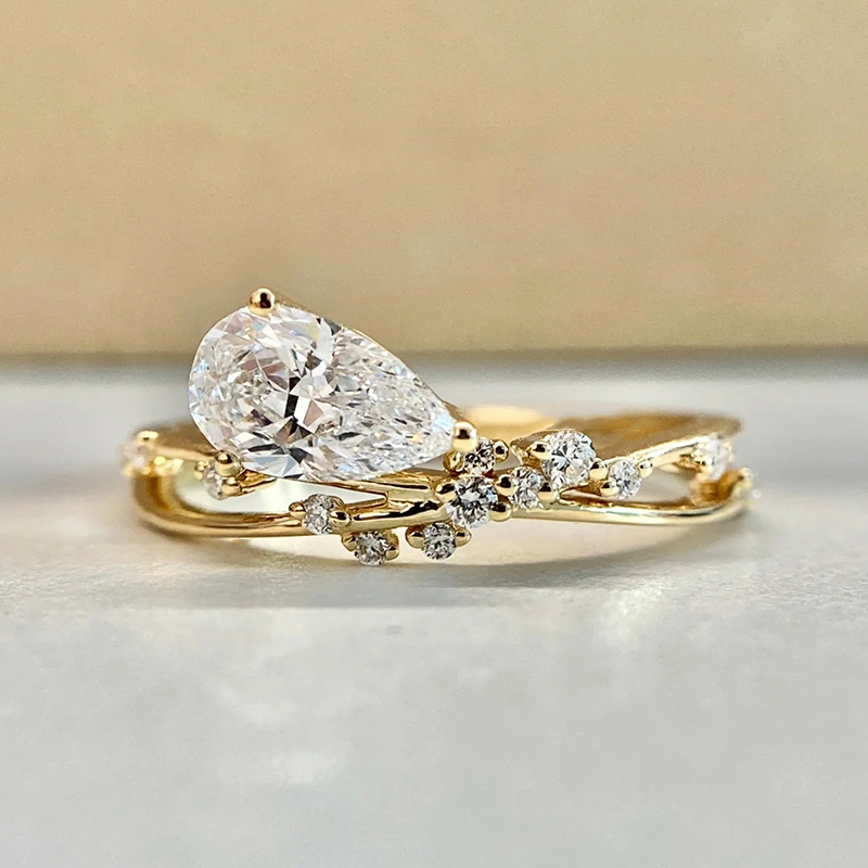 Pear-Cut Lab Grown Diamond Ring