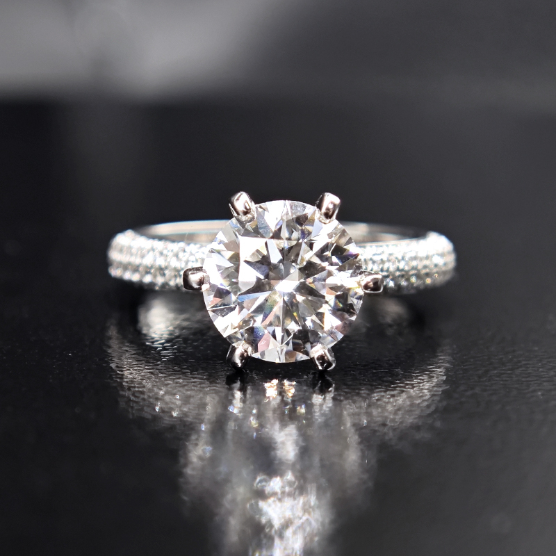 Six-Prong Fully Diamond-Set Lab-Grown Diamond Ring