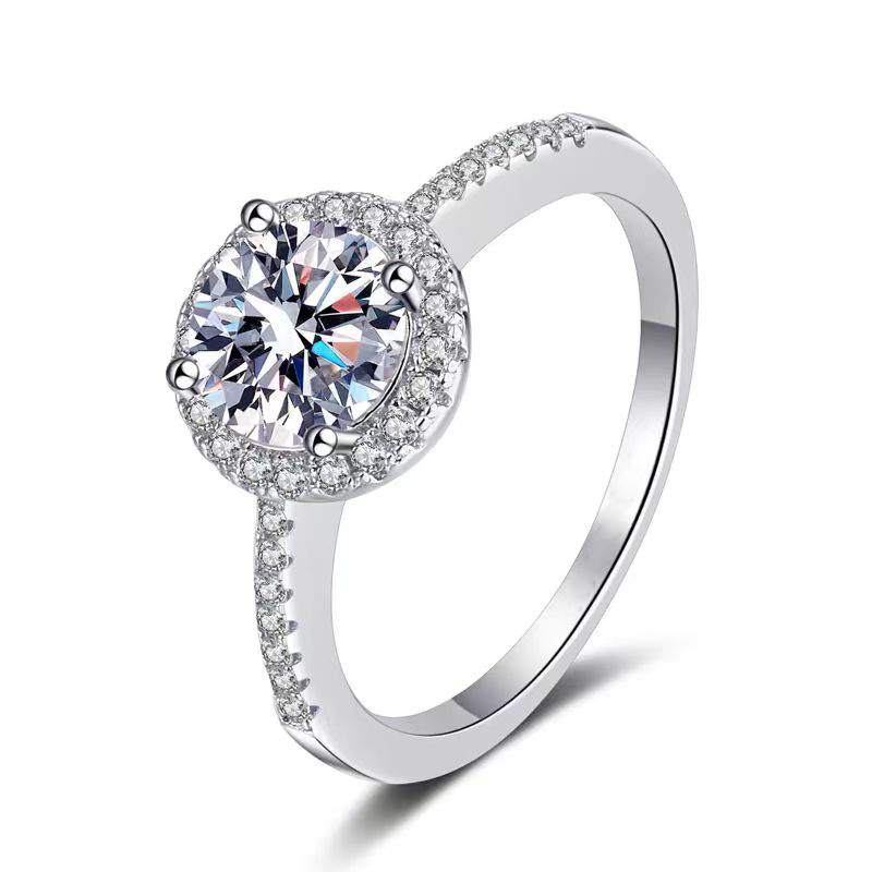 Round-Cut Halo Lab-Grown Diamond Ring
