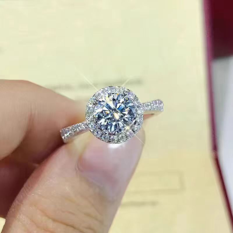 Round-Cut Halo Lab-Grown Diamond Ring