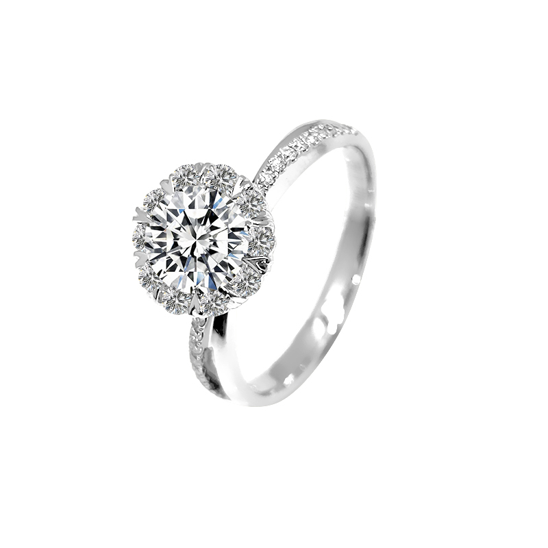 Heart-Shaped Sparkling Diamond Ring