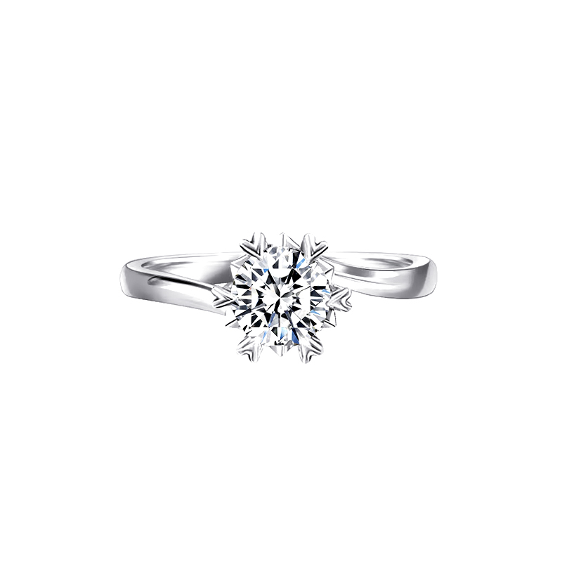 Snowflake-Inspired Twisted-Band Diamond Ring