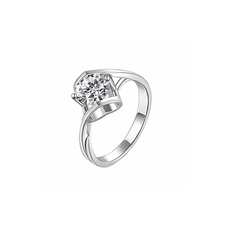 Heart-Inspired Twisted-Band Diamond Ring