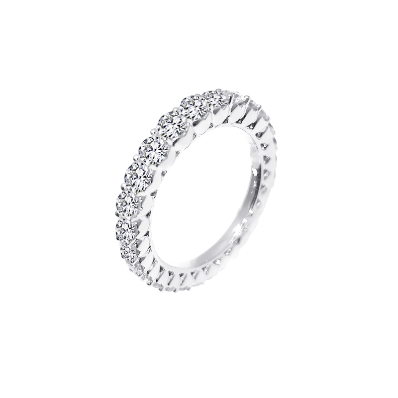 Fully Diamond-Set Lab-Grown Diamond Eternity Band