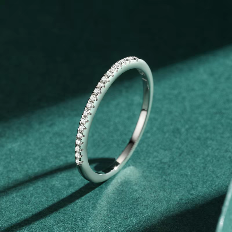 Half-Diamond-Set Lab-Grown Diamond Eternity Band