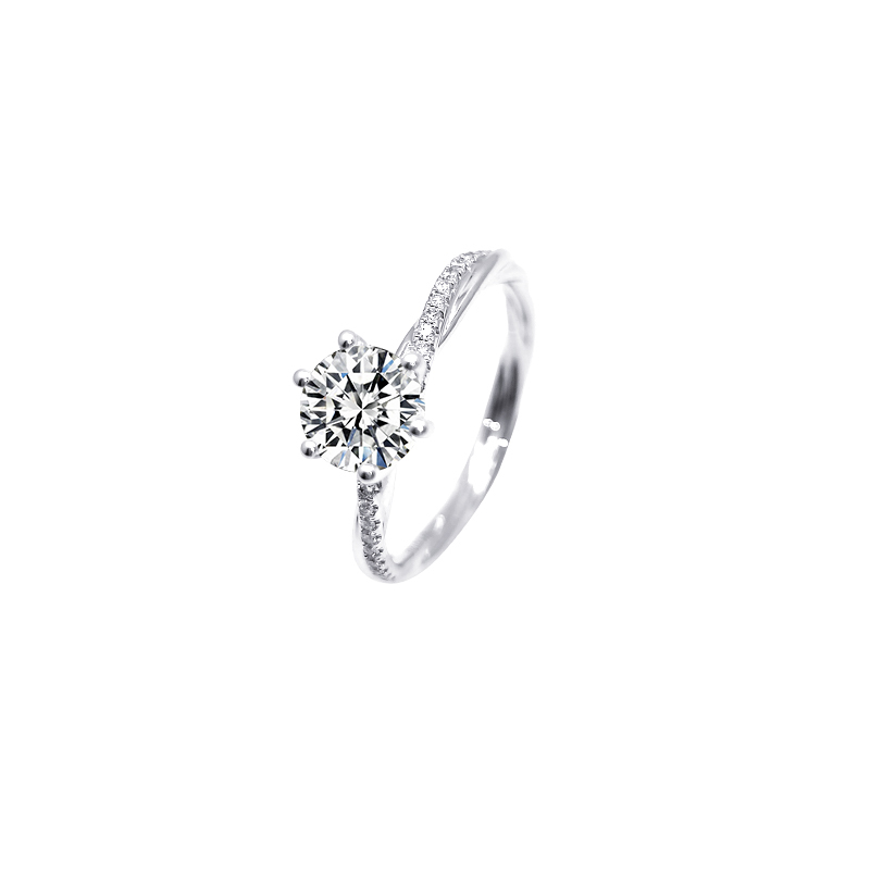 Six-Prong Set Vine-Inspired Lab-Grown Diamond Ring