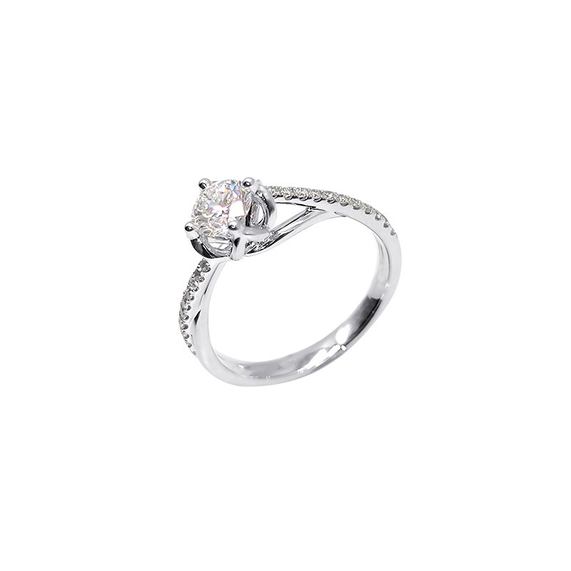 Sparkling Twisted-Band Lab-Grown Diamond Ring