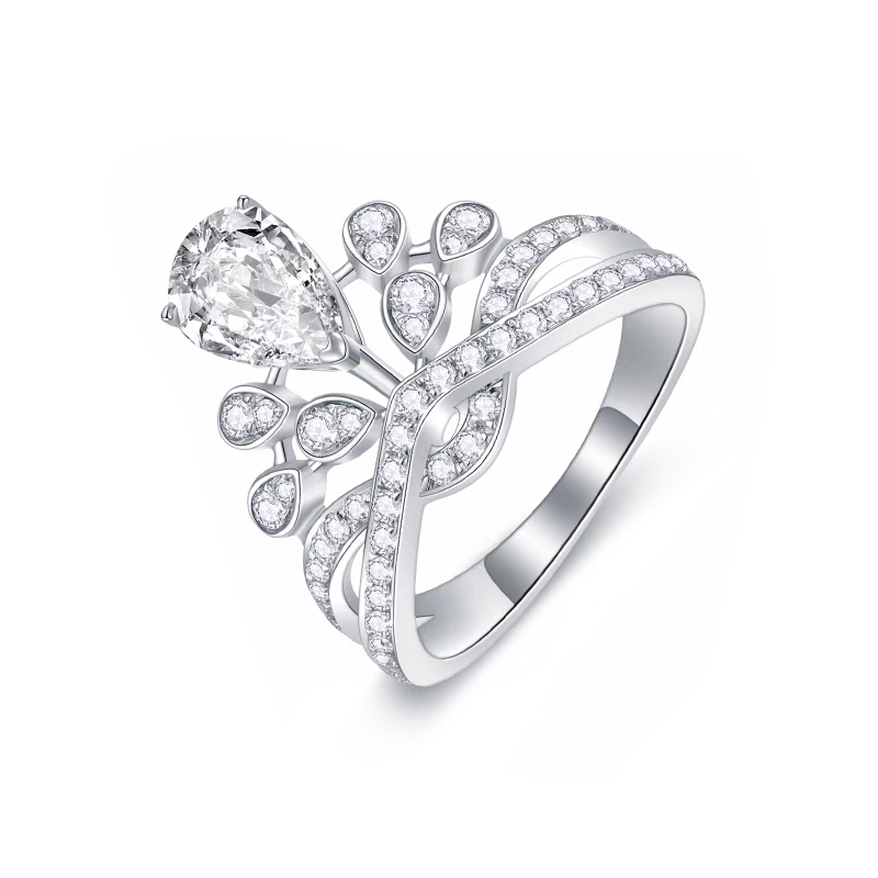 Heron Feather Tiara-Inspired Lab-Grown Diamond Ring