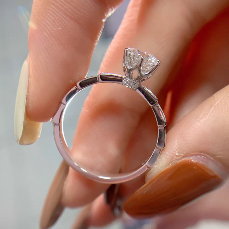 Six-Prong Set Lab-Grown Diamond Ring
