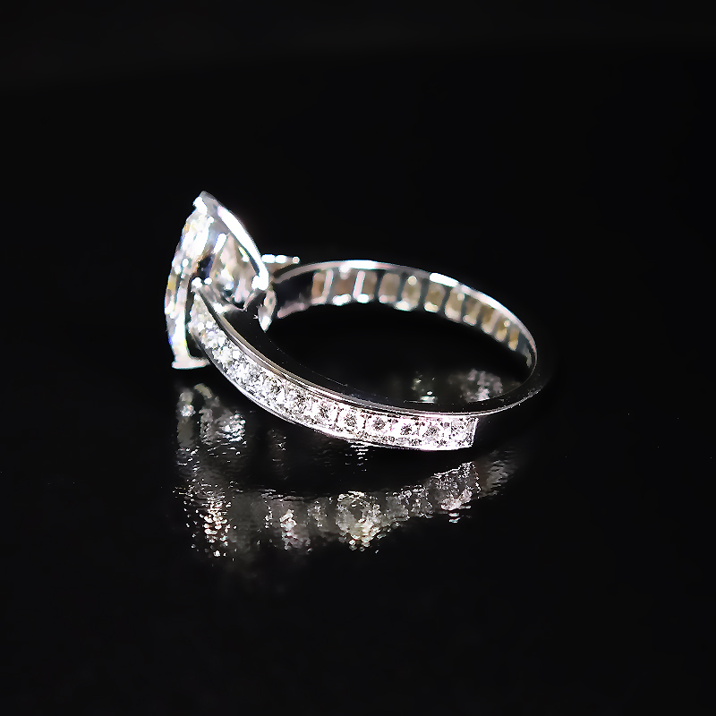 Marquise-Cut Diamond-Band Lab-Grown Diamond Ring