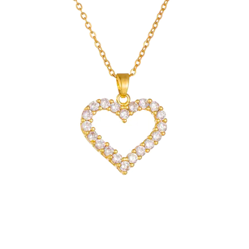 Heart-Shaped Diamond-Accented Necklace