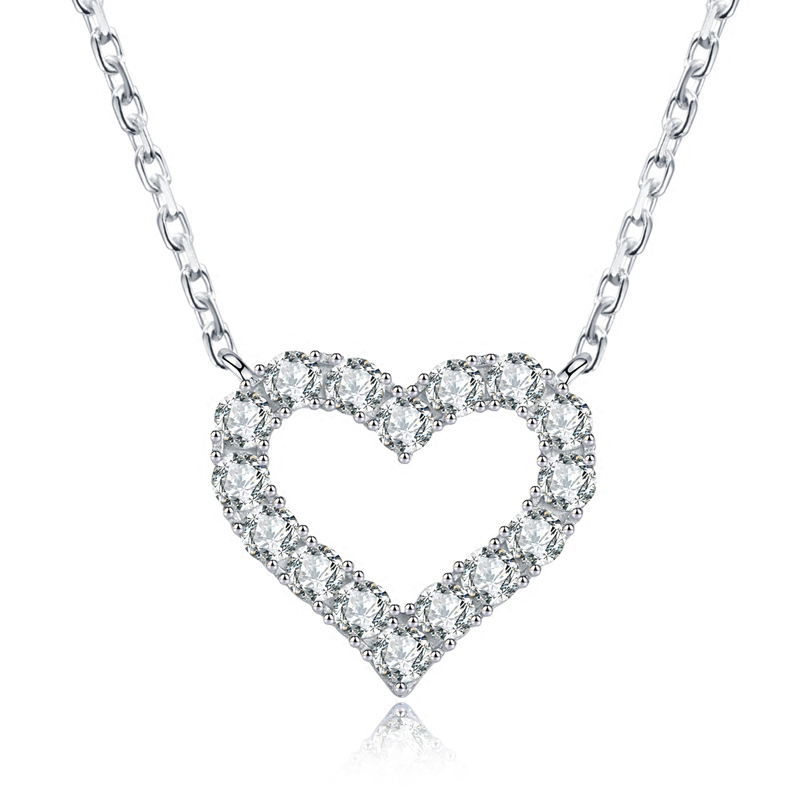 Heart-Shaped Diamond-Accented Necklace
