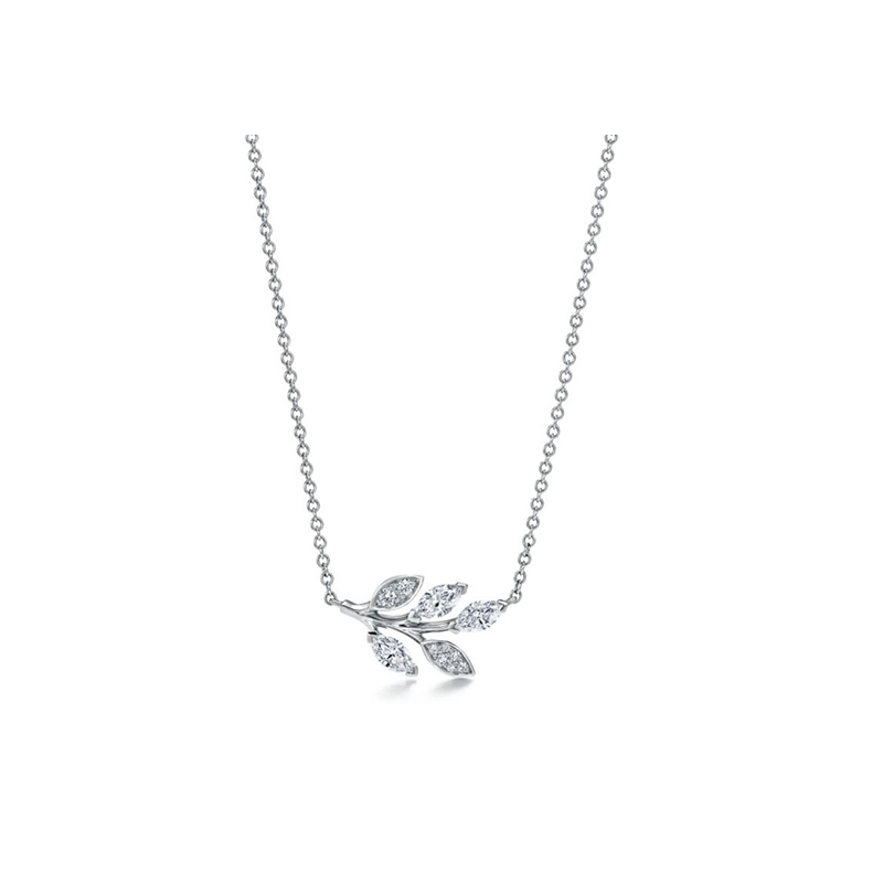 Leaf-Inspired Lab-Grown Diamond Necklace