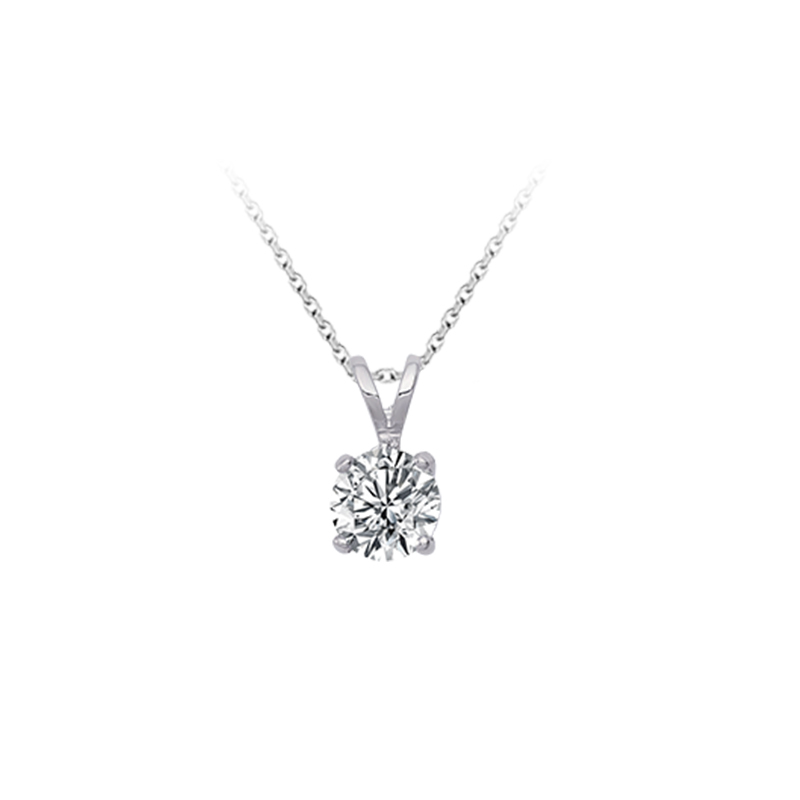 Rabbit Ear-Inspired Four-Prong Set Diamond Necklace