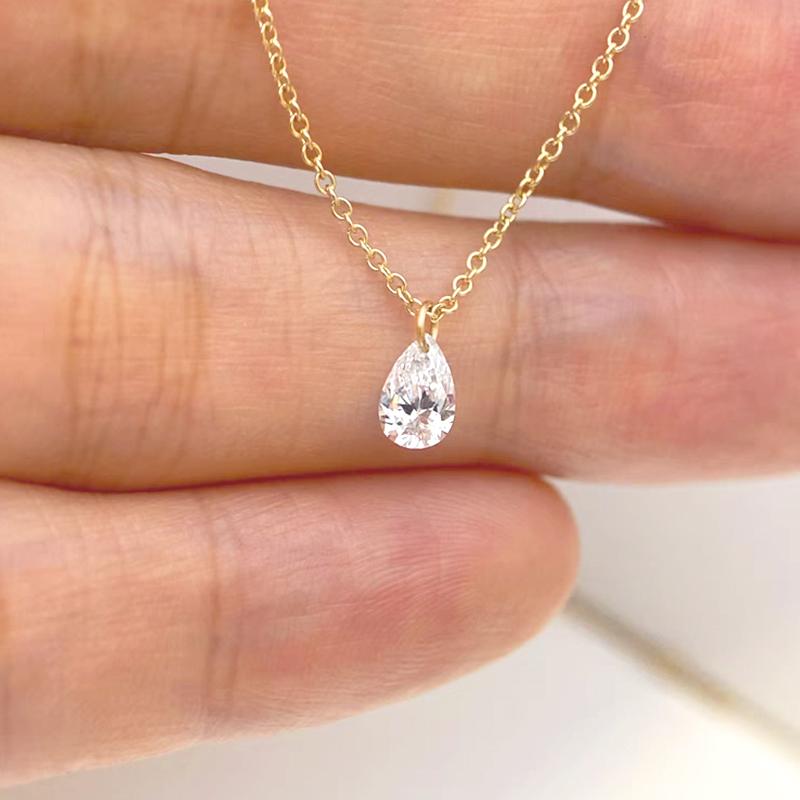 Pear Cut Diamond Necklace