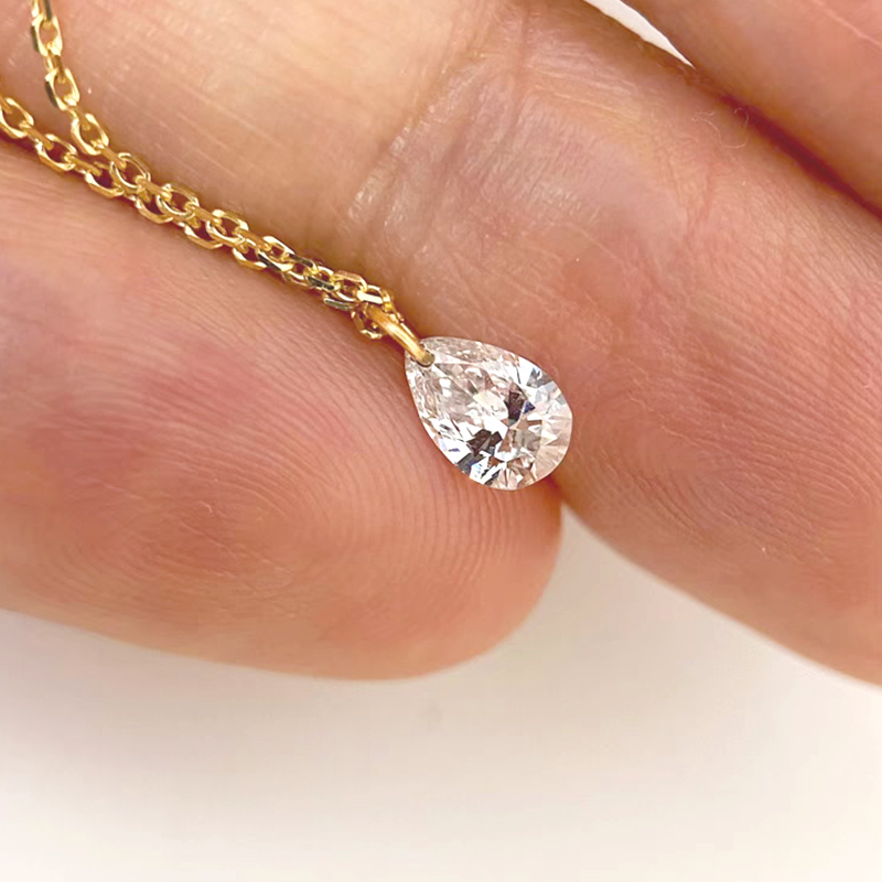 Pear Cut Diamond Necklace