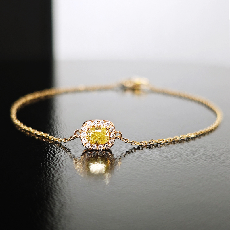Cushion-Cut Yellow Diamond Bracelet