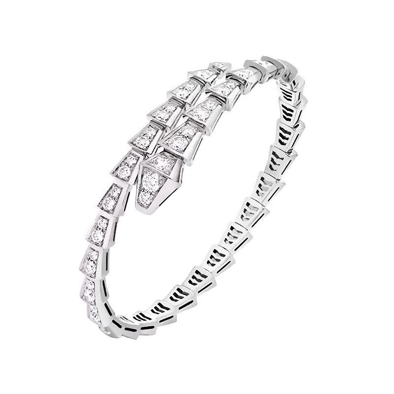 Snake-Inspired Diamond Bangle