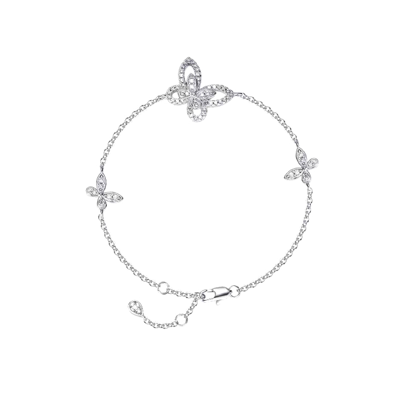 Butterfly-Inspired Pave Diamond Bracelet