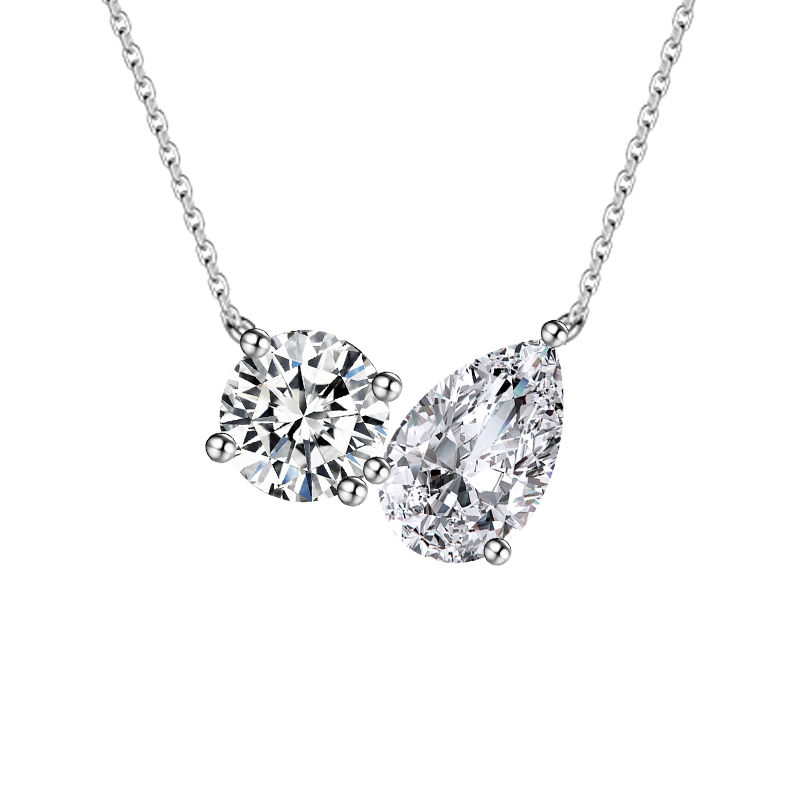 Round Diamond & Pear-Cut Diamond Necklace