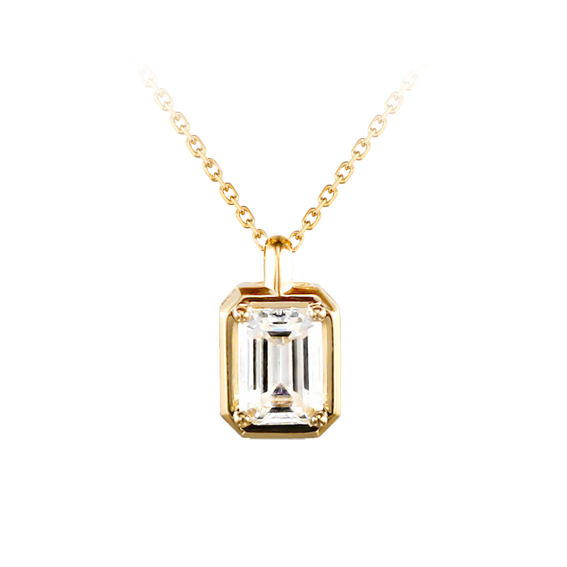 Emerald-Cut Diamond Necklace