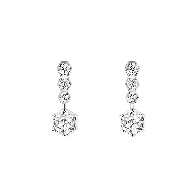 Hexagon Diamond Earrings