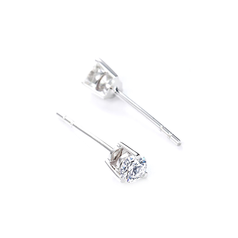 Classic Round Solitaire Lab Grown Diamond Studs
