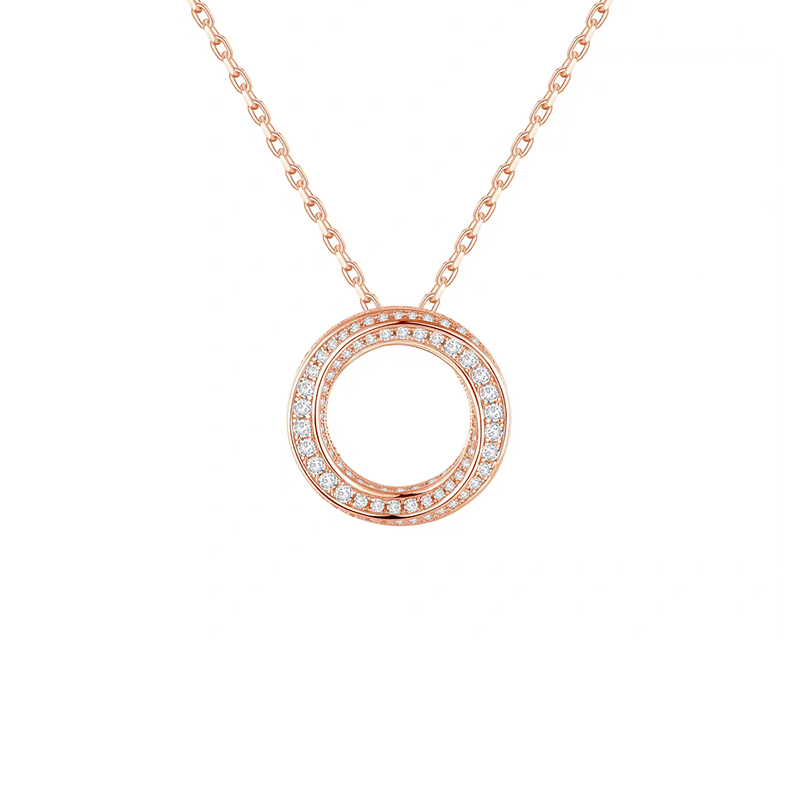 Hollow Circle Pavé Lab Grown Diamond Pendant