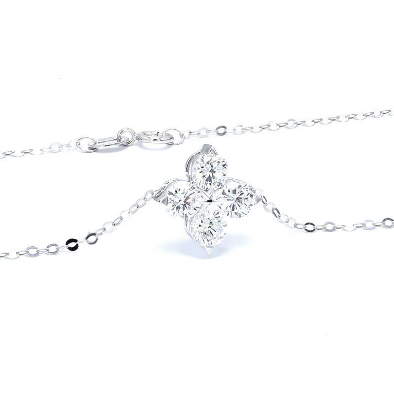 Four-Leaf Clover-Inspired Diamond Necklace