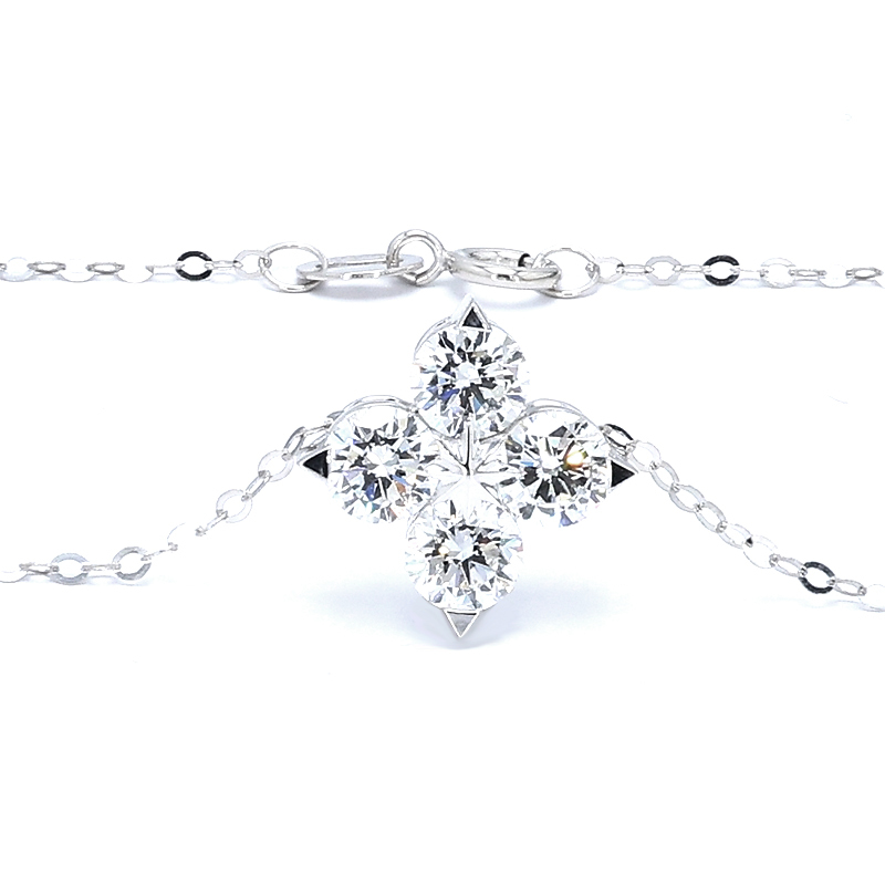Four-Leaf Clover-Inspired Diamond Necklace