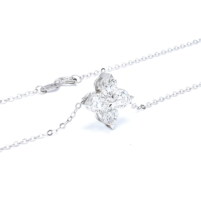 Four-Leaf Clover-Inspired Diamond Necklace