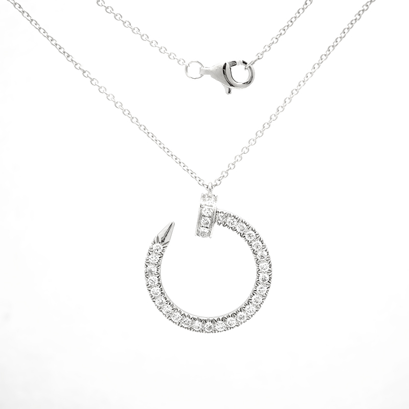 Nail-Inspired Diamond Necklace