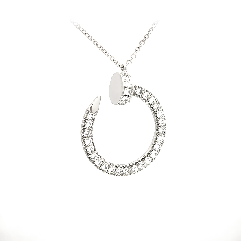 Nail-Inspired Diamond Necklace