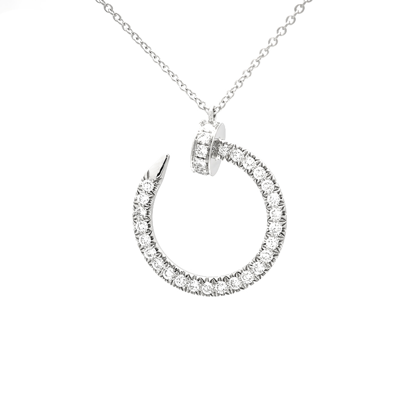 Nail-Inspired Diamond Necklace