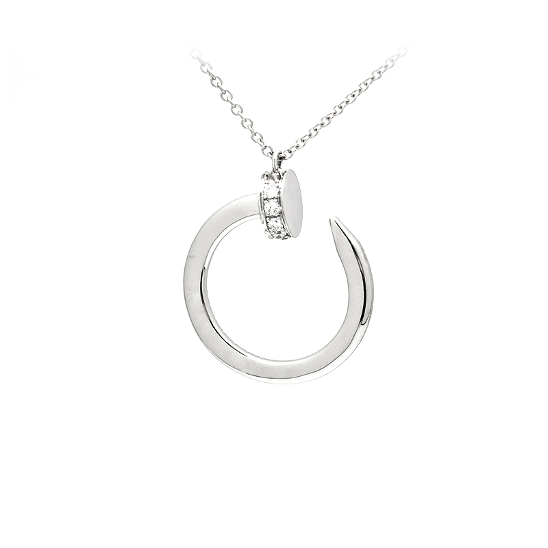 Nail-Inspired Diamond Necklace