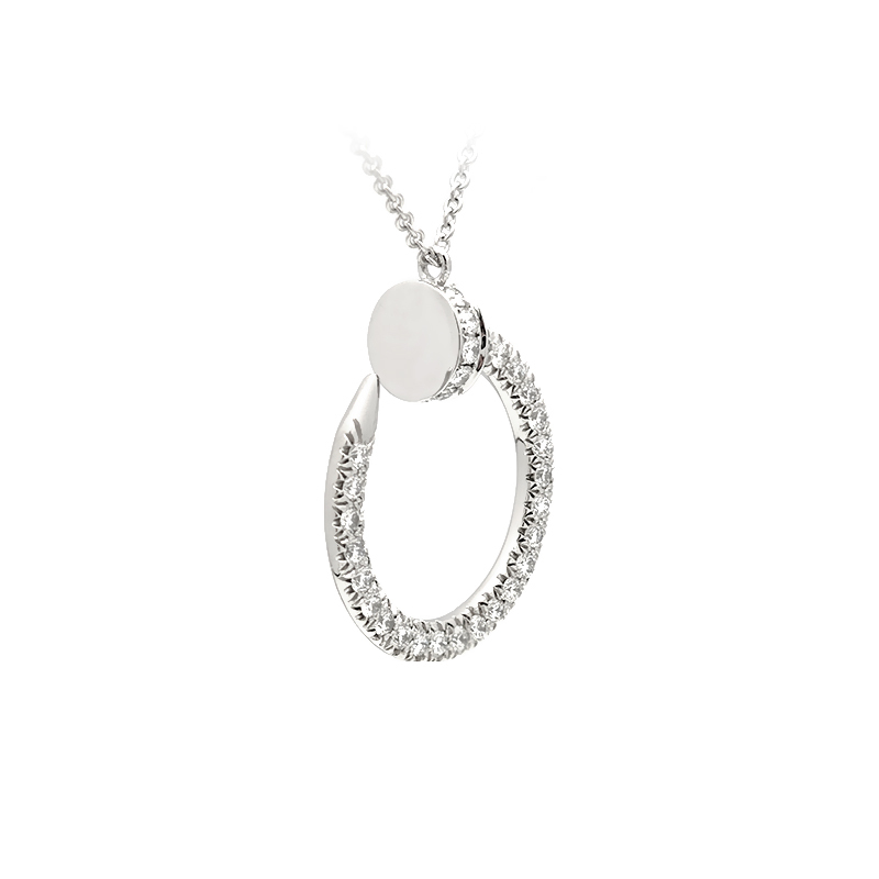 Nail-Inspired Diamond Necklace