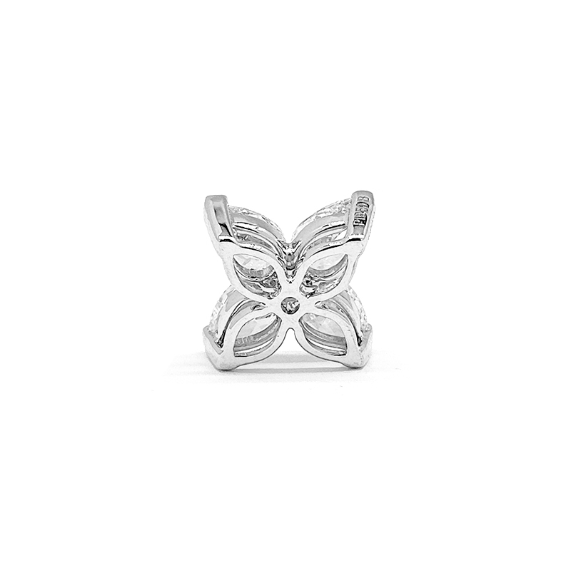 Pear Cut Four Petal Flower Lab Grown Diamond Pendant background