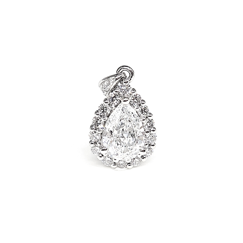 2.25 ct. tw. Pear Cut Halo Pendant