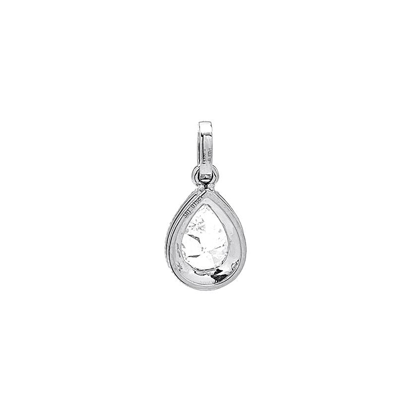 Pear Cutting & Halo Cultured Diamond Pendant