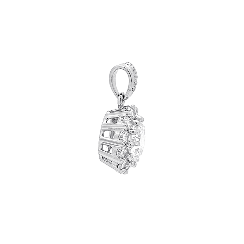 Snowflake Sparkling Lab Diamond Pendant-4