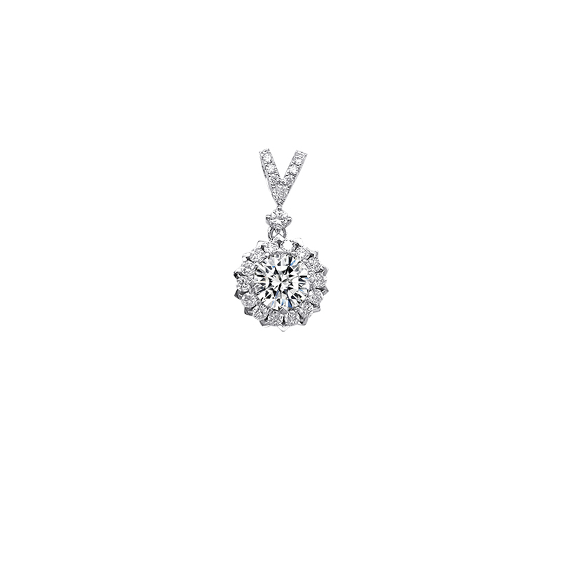 Vintage Ballad Sunflower Halo CVD Diamond Pendant
